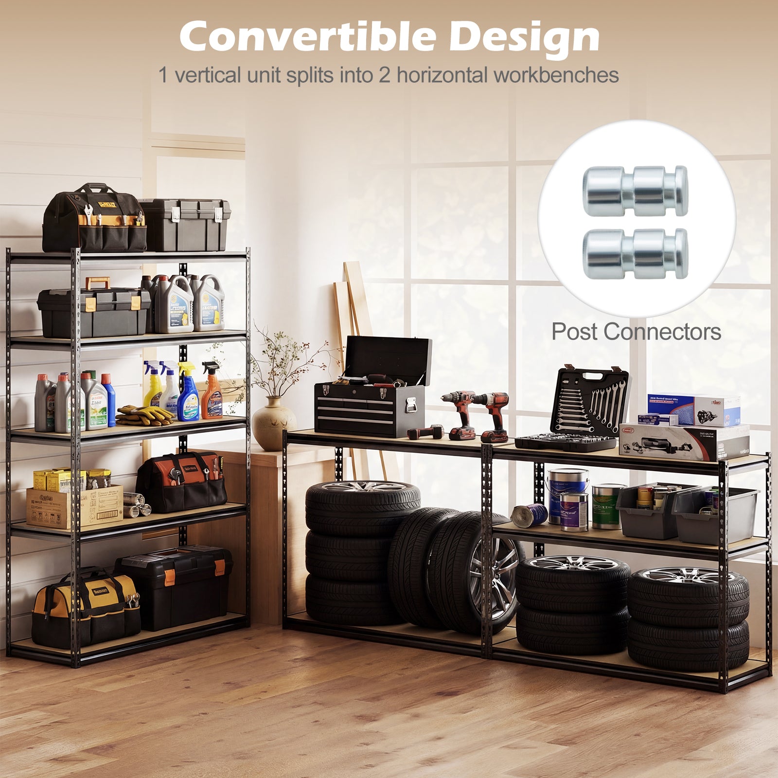 5-Tier Garage Shelving Unit, Set Of 4, Black Garages at Gallery Canada