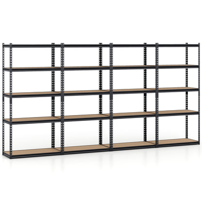 5-Tier Garage Shelving, 2200 LBS Metal Storage Rack, Set of 4 Garages Black at Gallery Canada
