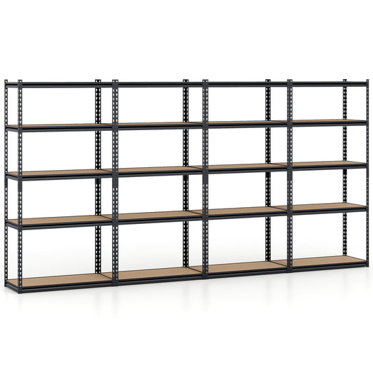 5-Tier Garage Shelving, 2200 LBS Metal Storage Rack, Set of 4 Garages Black at Gallery Canada