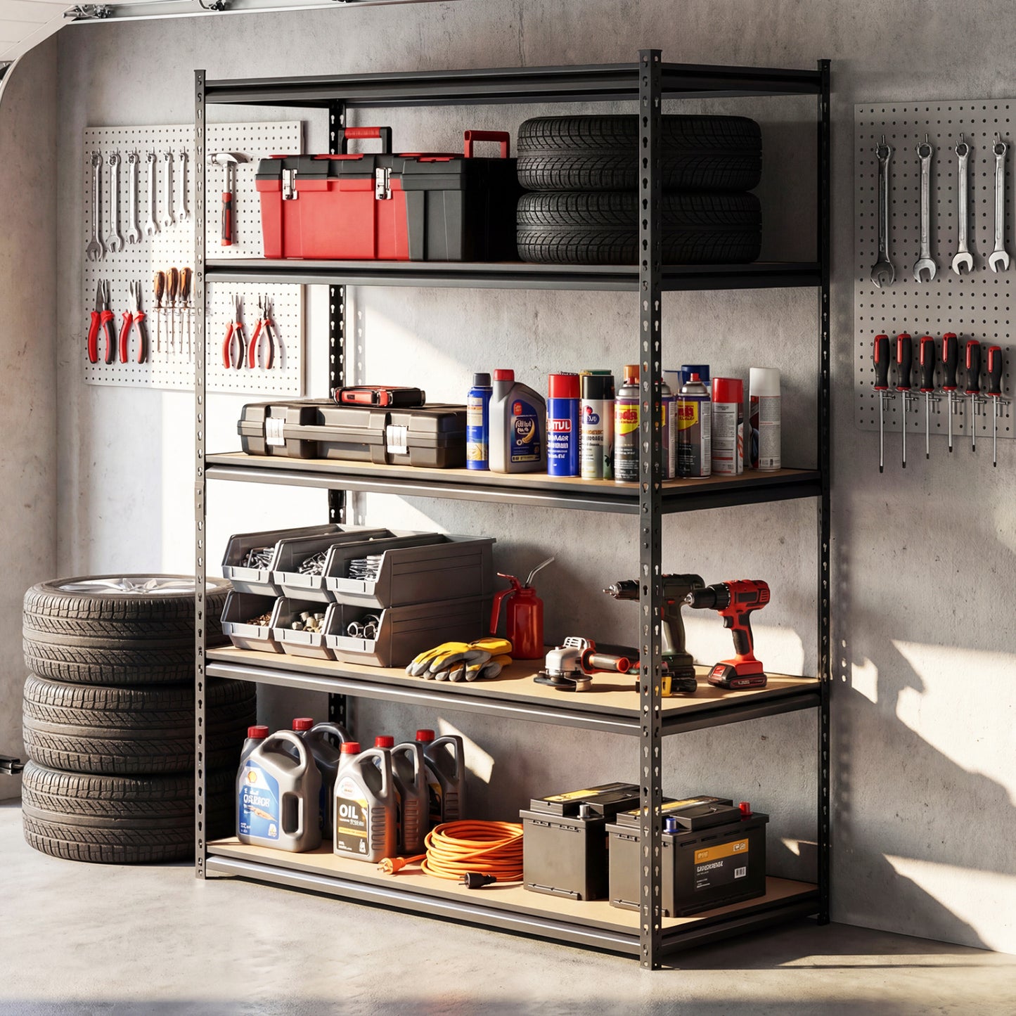 5-Tier Garage Shelving Unit, Set Of 4, Black Garages at Gallery Canada