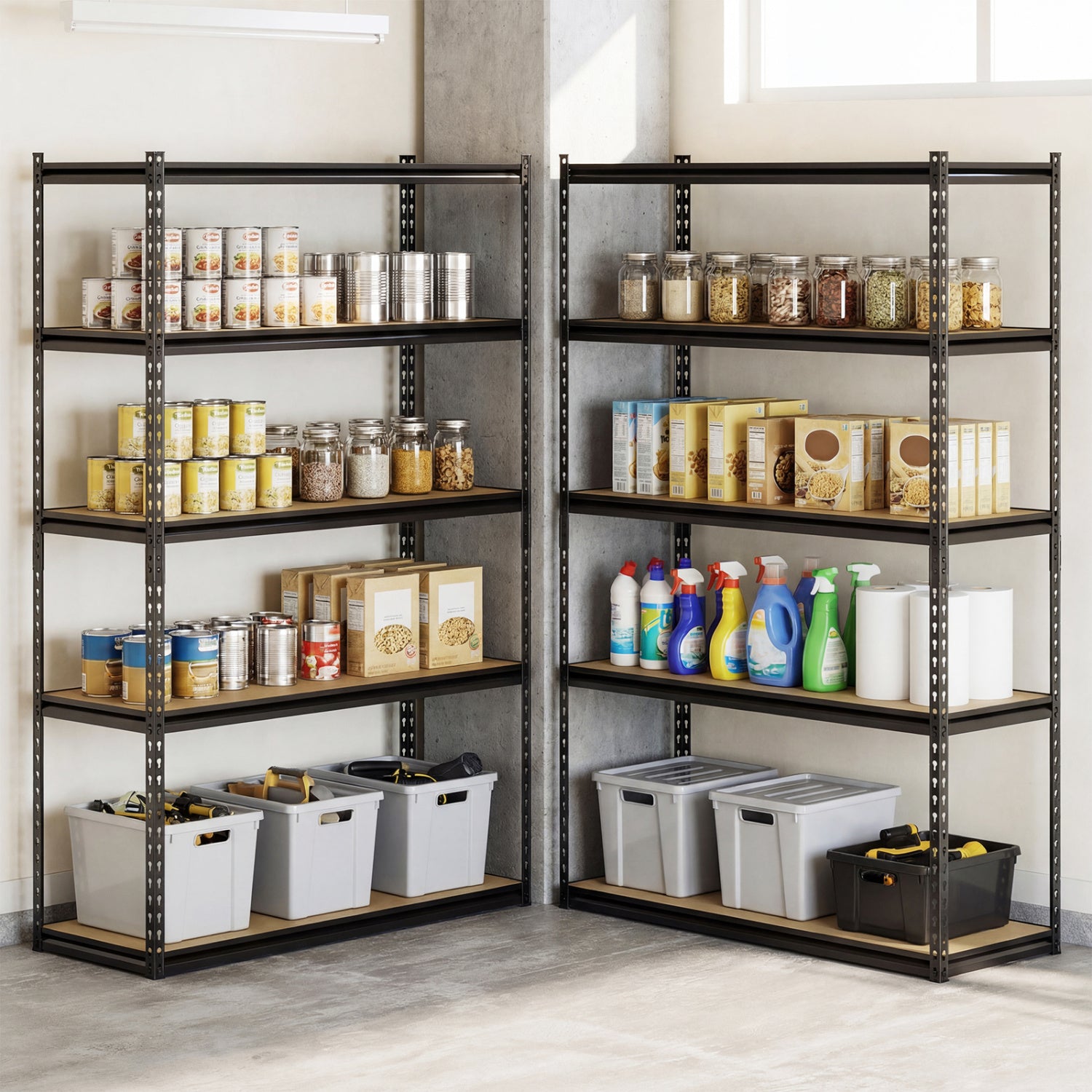5-Tier Garage Shelving Unit, Set Of 4, Black Garages at Gallery Canada