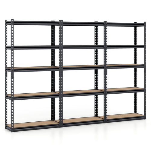 5-Tier Garage Shelving Unit, 2200 LBS Heavy Duty Metal Storage, Black