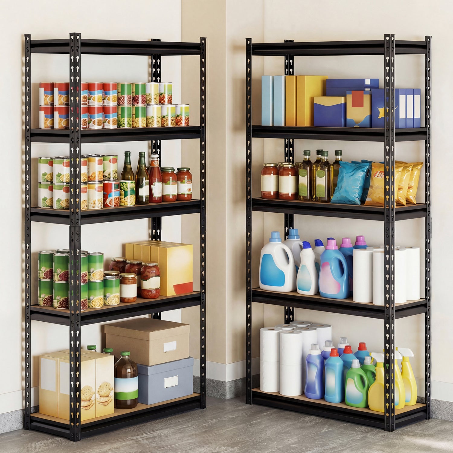 5-Tier Garage Shelving Unit, 2200 LBS Heavy Duty Metal Storage, Black Garages at Gallery Canada