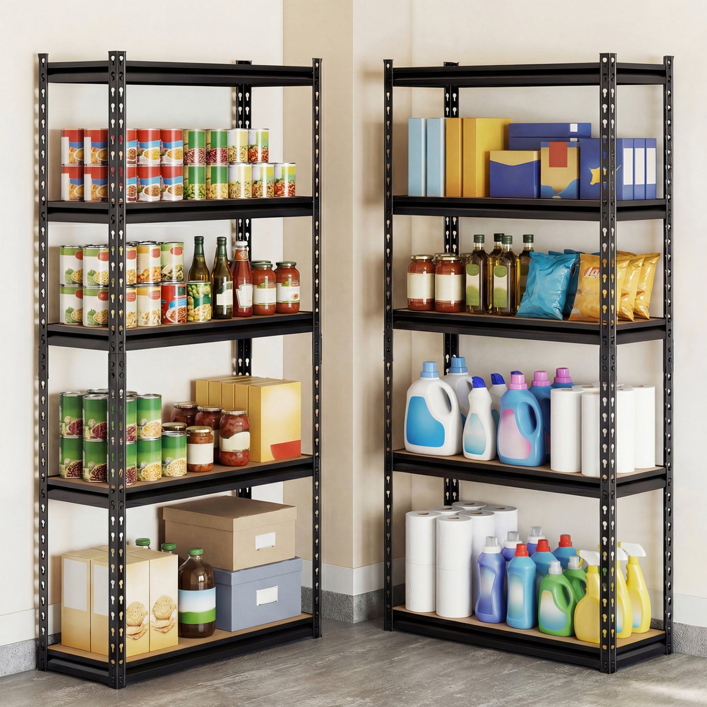 5-Tier Garage Shelving Unit, 2200 LBS Heavy Duty Metal Storage, Black Garages at Gallery Canada