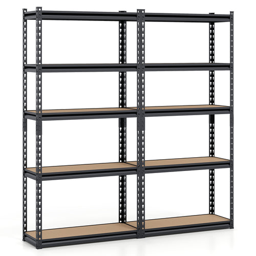 5-Tier Garage Shelving Unit, 2200 LBS Heavy Duty Metal Storage Shelves, Black