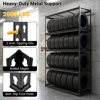 5-Tier Metal Shelving Unit, Adjustable Wire Rack Set of 3, Black Sheds & Outdoor Storage at Gallery Canada
