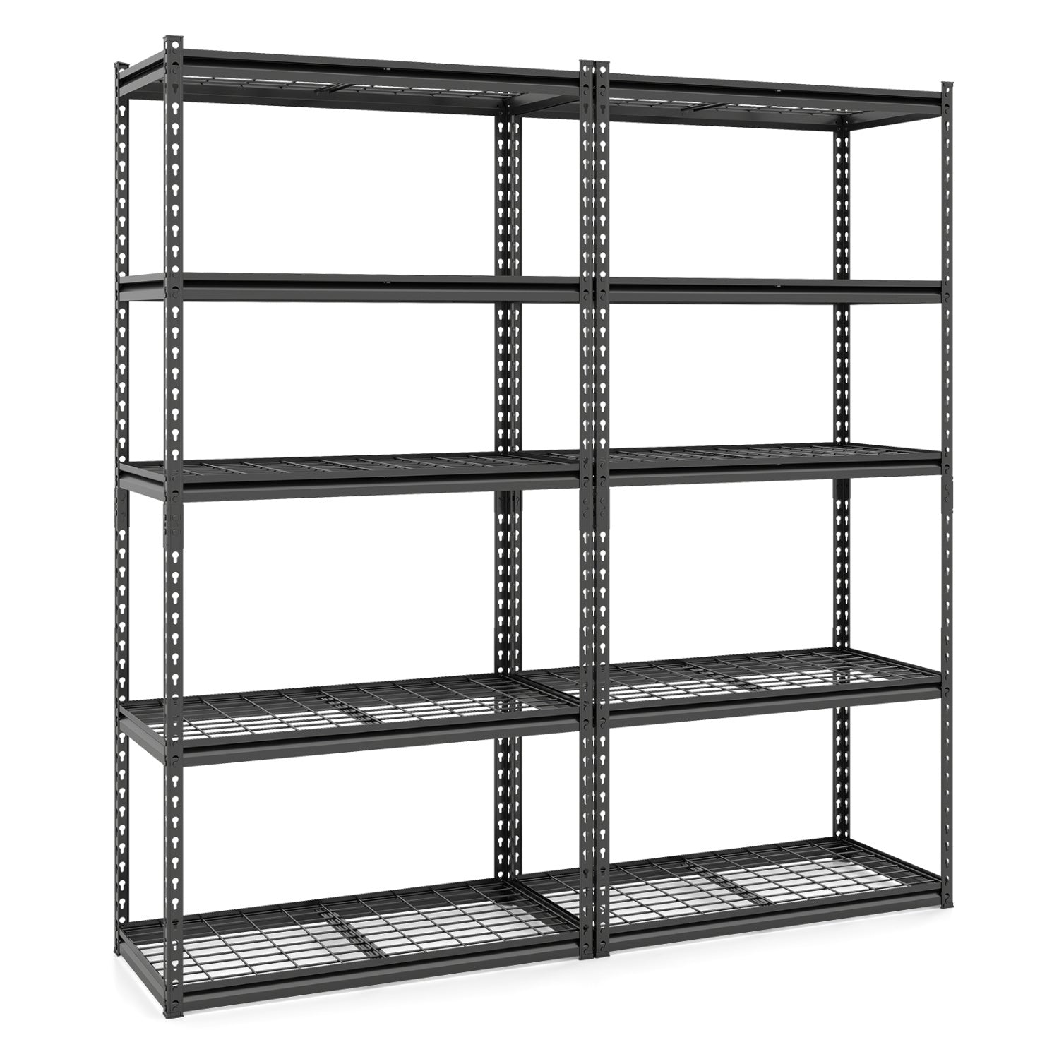 5-Tier Metal Shelving Unit, Adjustable Wire Rack, Set of 2, Black Sheds & Outdoor Storage Black at Gallery Canada