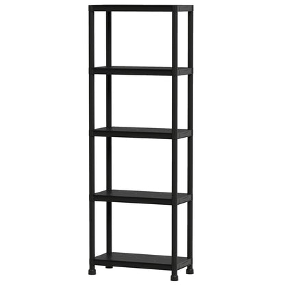 5-Tier Heavy-Duty Plastic Storage Shelves, Black