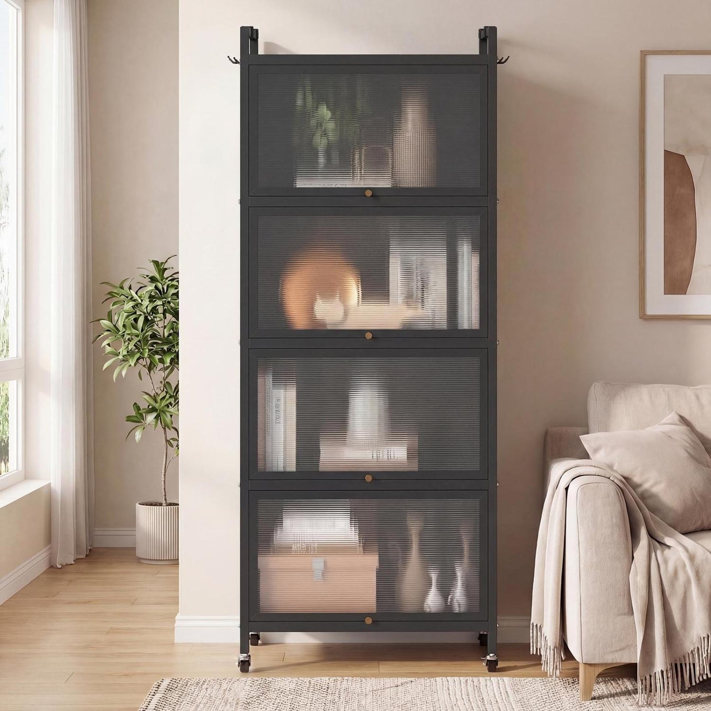 5-Tier Kitchen Baker's Rack With Flip-Up PC Doors, Black Baker's Racks at Gallery Canada
