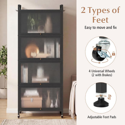 5-Tier Kitchen Baker's Rack With Flip-Up PC Doors, Black Baker's Racks at Gallery Canada