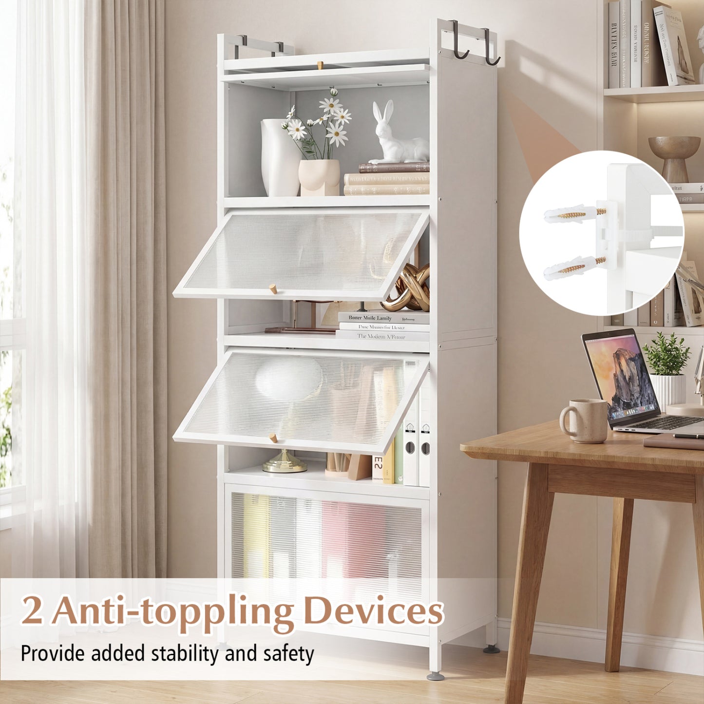 5-Tier Kitchen Baker's Rack, Flip-up PC Doors, White Baker's Racks at Gallery Canada