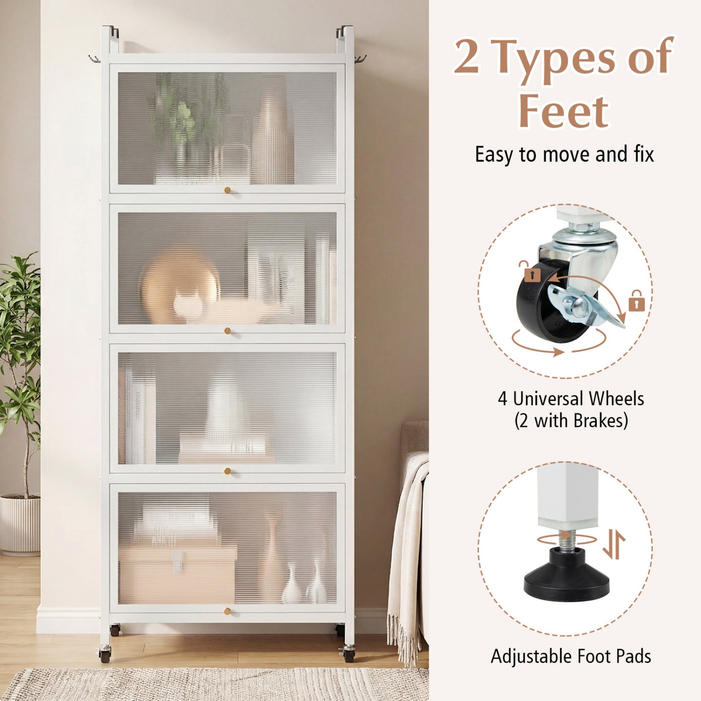 5-Tier Kitchen Baker's Rack, Flip-up PC Doors, White Baker's Racks at Gallery Canada