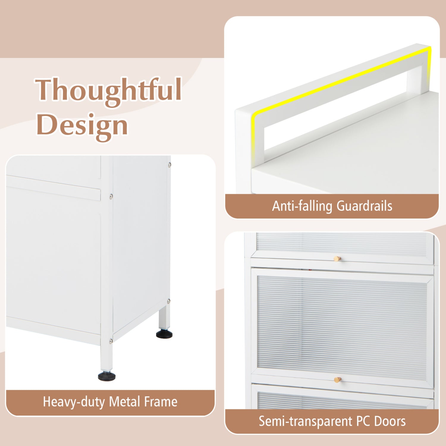 5-Tier Kitchen Baker's Rack, Flip-up PC Doors, White Baker's Racks at Gallery Canada