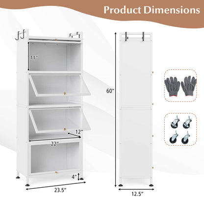 5-Tier Kitchen Baker's Rack, Flip-up PC Doors, White Baker's Racks at Gallery Canada