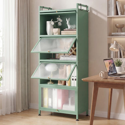 Étagère de cuisine à 5 niveaux pour boulanger, portes PC rabattables, vert