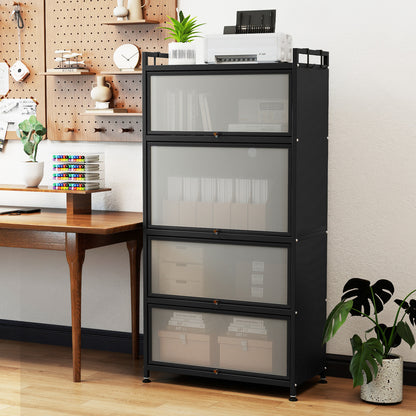 5-Tier Kitchen Storage Cabinet with 4 Flip-up Doors, Black Sideboards Cabinets & Buffets at Gallery Canada