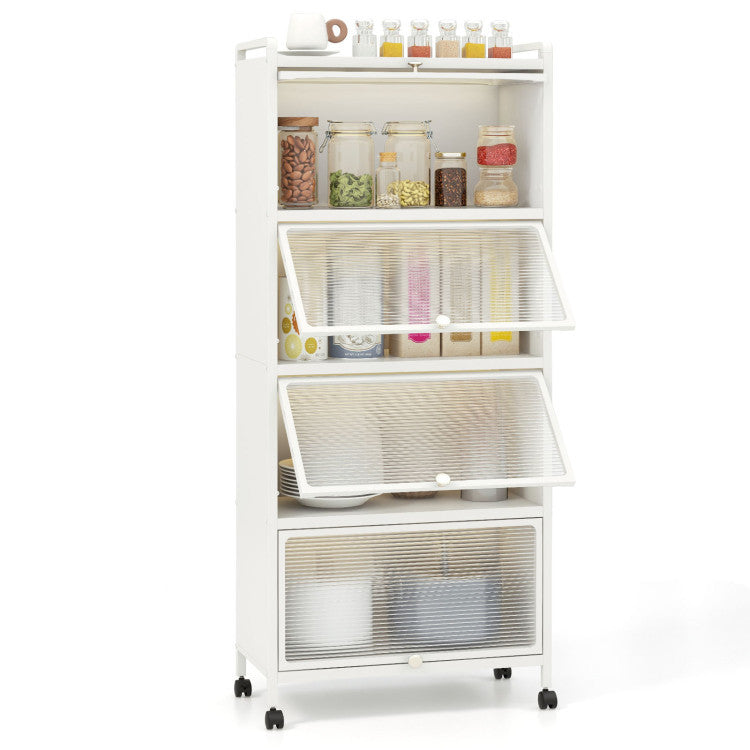 5-Tier Kitchen Baker's Rack With Flip-Up Doors, White Baker's Racks White at Gallery Canada