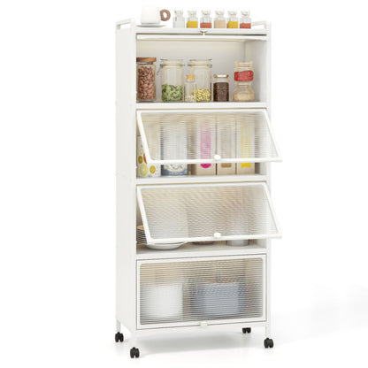 5-Tier Kitchen Baker's Rack With Flip-Up Doors, White Baker's Racks White at Gallery Canada