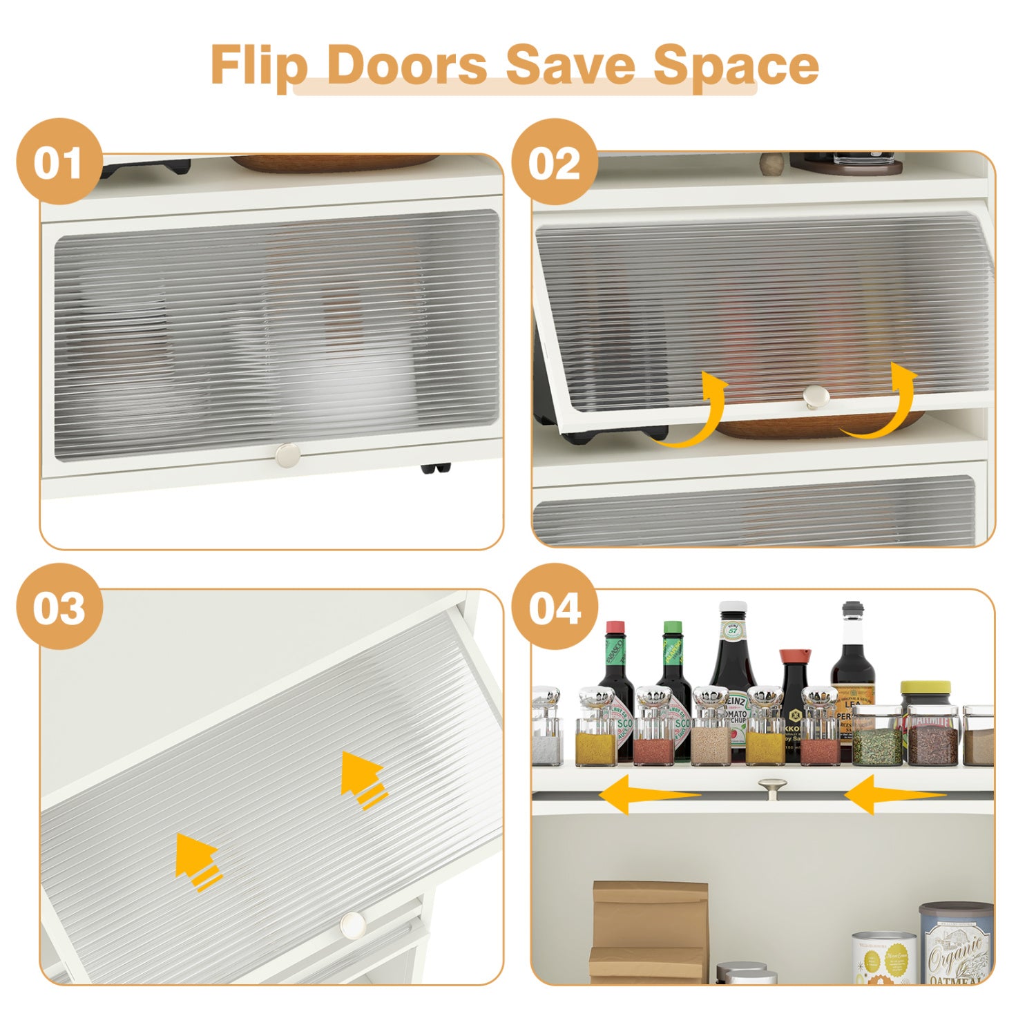5-Tier Kitchen Baker's Rack With Flip-Up Doors, White Baker's Racks at Gallery Canada