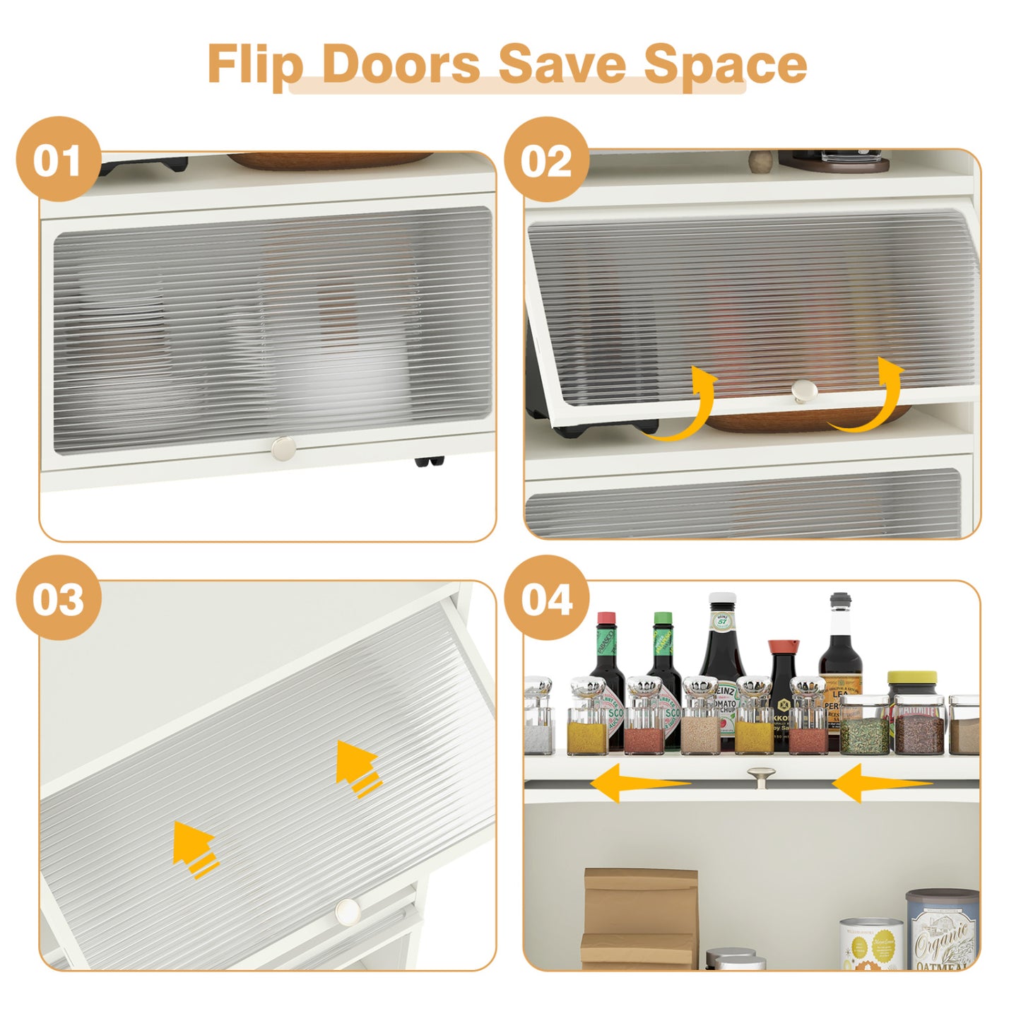 5-Tier Kitchen Baker's Rack With Flip-Up Doors, White Baker's Racks at Gallery Canada
