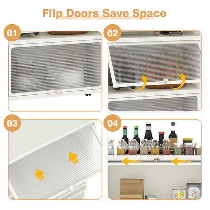5-Tier Kitchen Baker's Rack With Flip-Up Doors, White Baker's Racks at Gallery Canada
