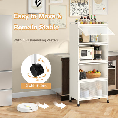5-Tier Kitchen Baker's Rack With Flip-Up Doors, White Baker's Racks at Gallery Canada