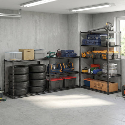 5-Tier Metal Shelving Unit, 2000 Lbs Capacity, Adjustable Wire Racks, Set Of 3, Black Garages at Gallery Canada