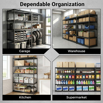 5-Tier Metal Shelving Unit, 2000 Lbs Capacity, Adjustable Wire Racks, Set Of 3, Black Garages at Gallery Canada