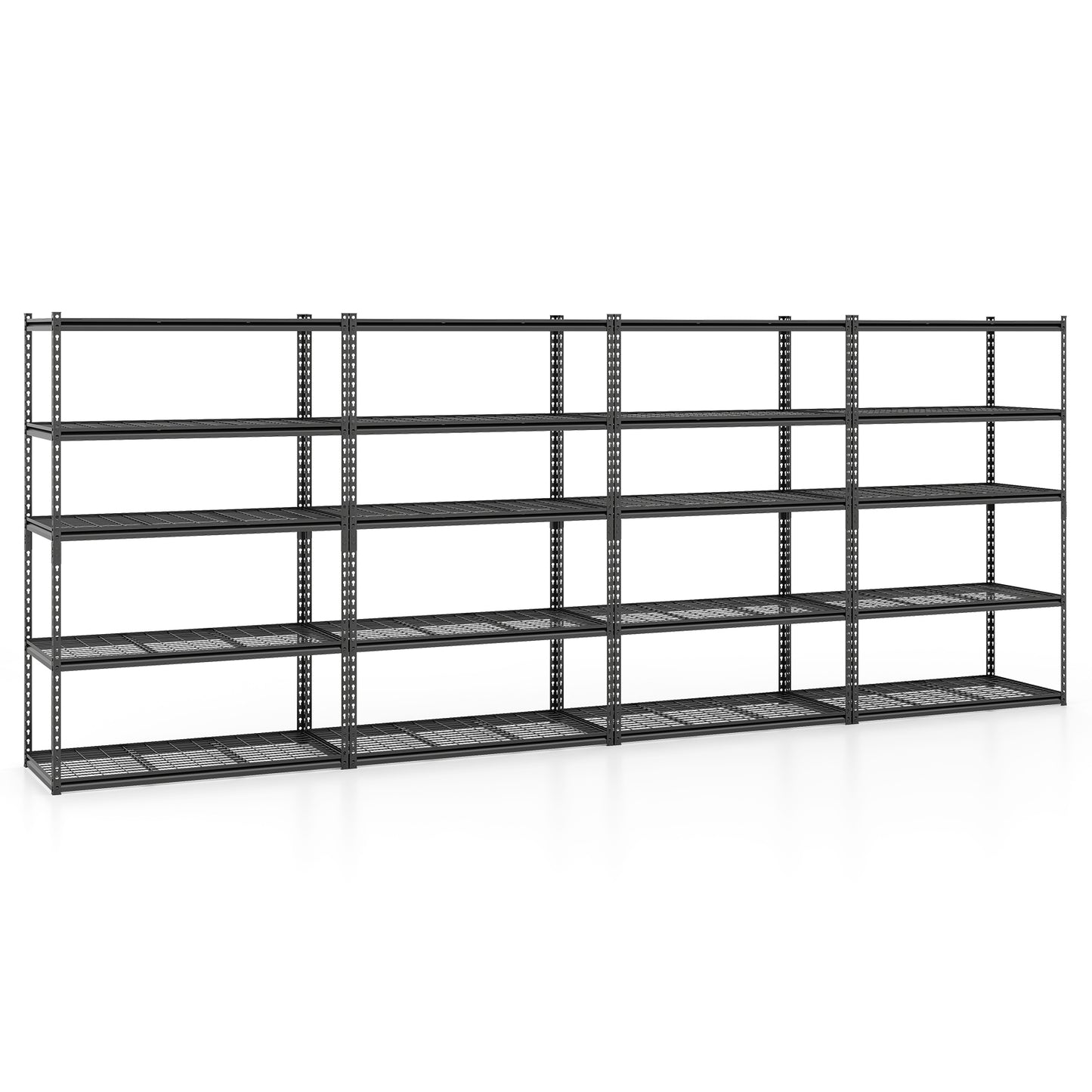 5-Tier Metal Shelving Unit, 2000 Lbs Capacity, Adjustable Wire Racks, Black Garages Black at Gallery Canada