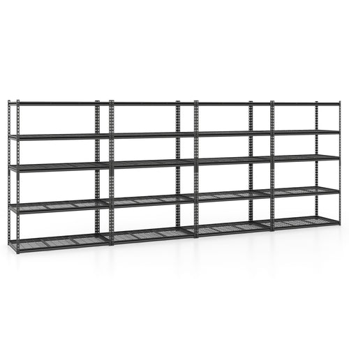 5-Tier Metal Shelving Unit, 2000 Lbs Capacity, Adjustable Wire Racks, Black