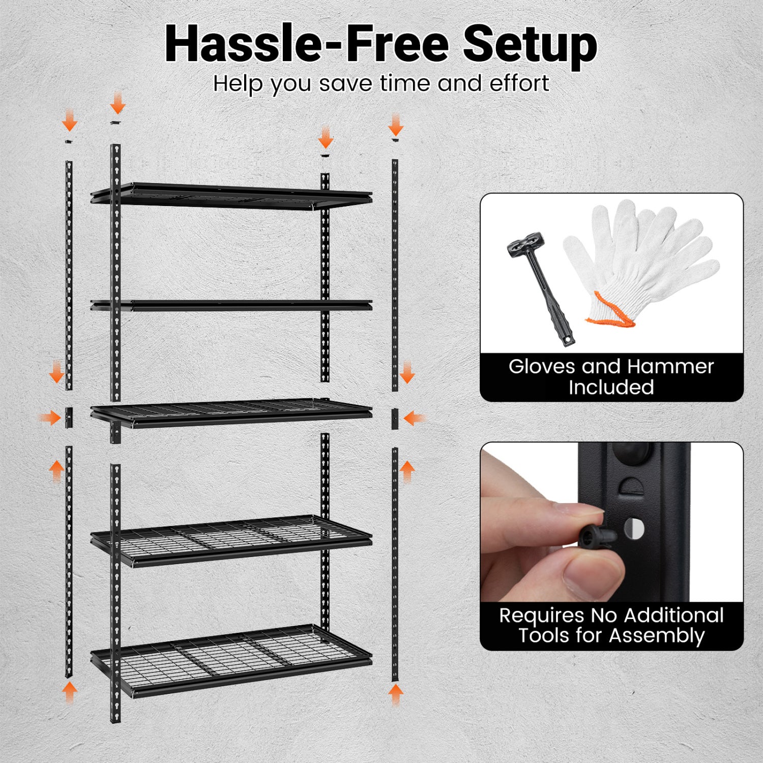 5-Tier Metal Shelving Unit, 2000Lbs Capacity, Black Garages at Gallery Canada