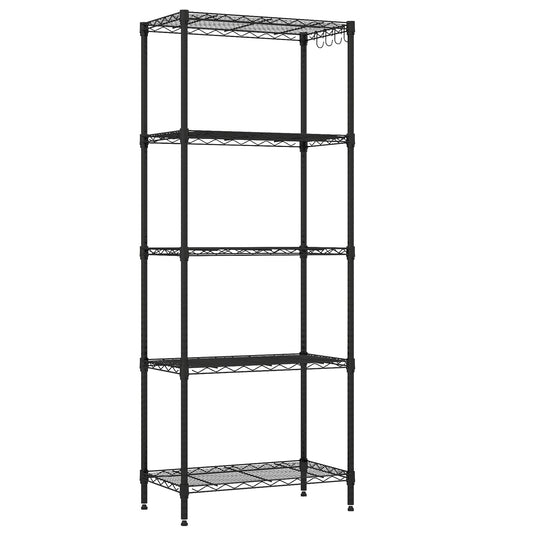 5-Tier Metal Storage Shelving Unit with V-Shaped Wire Rack and 750 LBS Capacity-DK, Black Garages Black at Gallery Canada