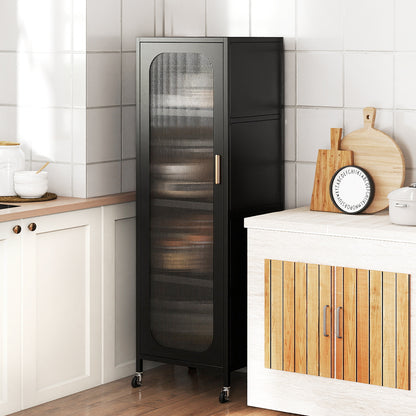 5-Tier Metal Storage Cabinet Narrow with Adjustable Shelves, Black Sideboards Cabinets & Buffets at Gallery Canada