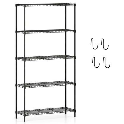 5-Tier Metal Storage Shelving Unit with V-Shaped Wire Rack and 1250 LBS Capacity-DK, Black Garages at Gallery Canada