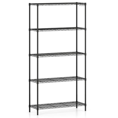 5-Tier Metal Storage Shelving Unit with V-Shaped Wire Rack and 1250 LBS Capacity-DK, Black Garages Black at Gallery Canada