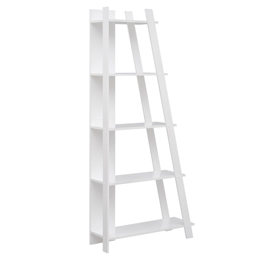 5-Tier Modern Bookshelf Narrow Vertical Display Shelf for Small Space, White Bookcases White at Gallery Canada