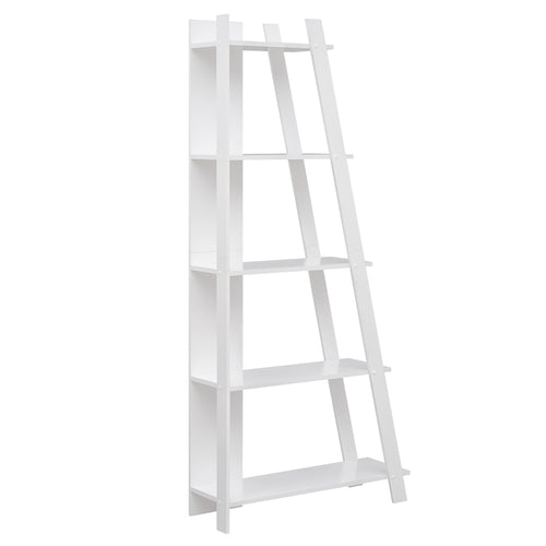 5-Tier Modern Bookshelf Narrow Vertical Display Shelf for Small Space, White