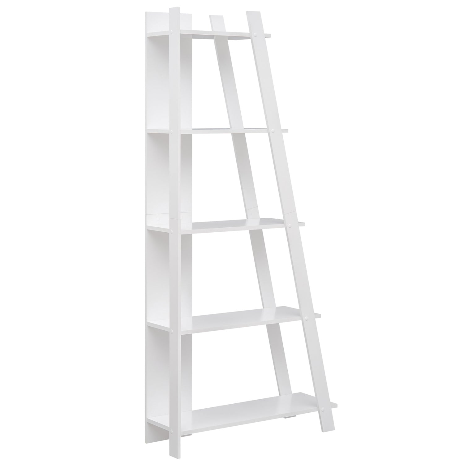 5-Tier Modern Bookshelf Narrow Vertical Display Shelf for Small Space, White Bookcases at Gallery Canada