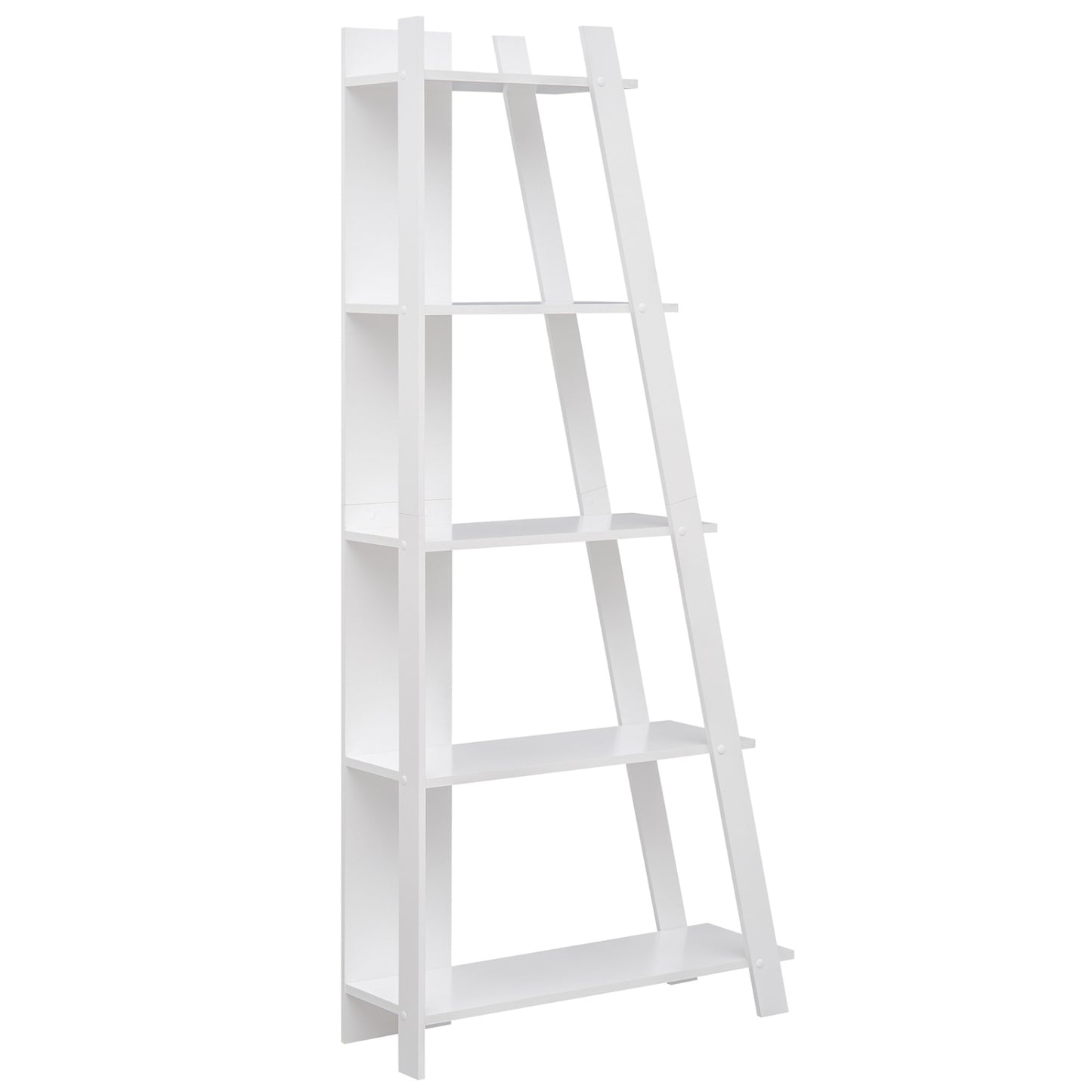 5-Tier Modern Bookshelf Narrow Vertical Display Shelf for Small Space, White Bookcases at Gallery Canada