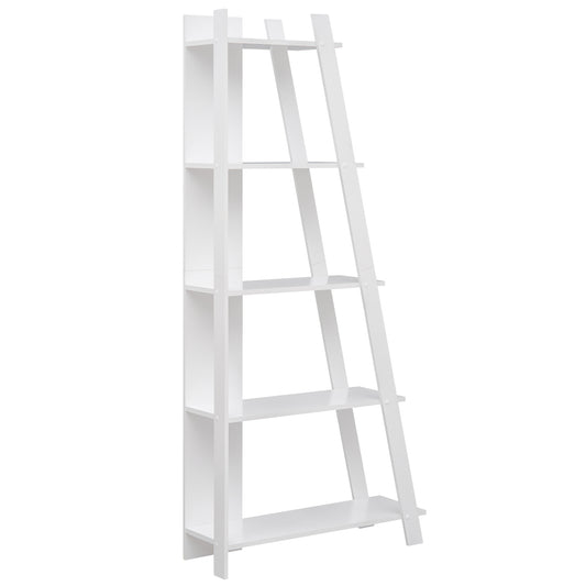 5-Tier Modern Bookshelf Narrow Vertical Display Shelf for Small Space, White Bookcases White at Gallery Canada