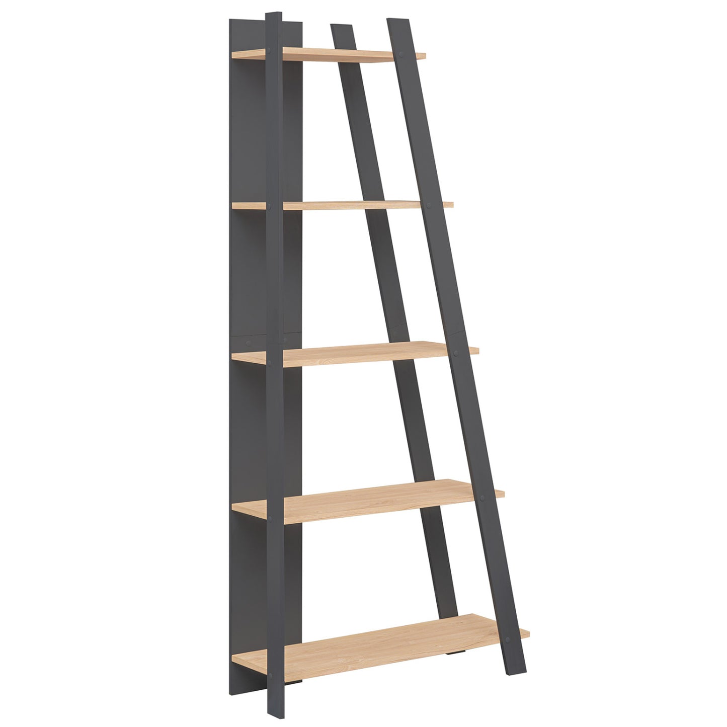 5-Tier Modern Bookshelf Narrow Vertical Display Shelf for Small Space, Gray Bookcases at Gallery Canada