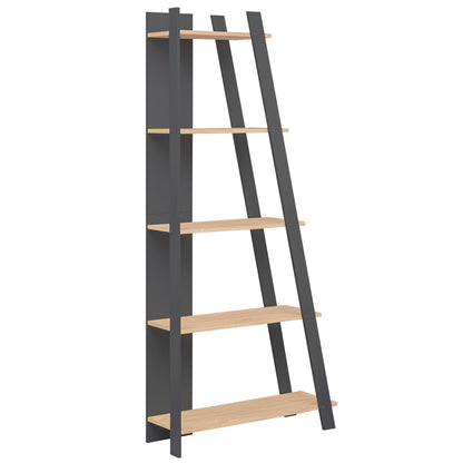 5-Tier Modern Bookshelf Narrow Vertical Display Shelf for Small Space, Gray Bookcases at Gallery Canada