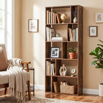 5-Tier Modern Bookshelf with Open Back and 2 Anti-Tipping Kits, Brown Bookcases at Gallery Canada