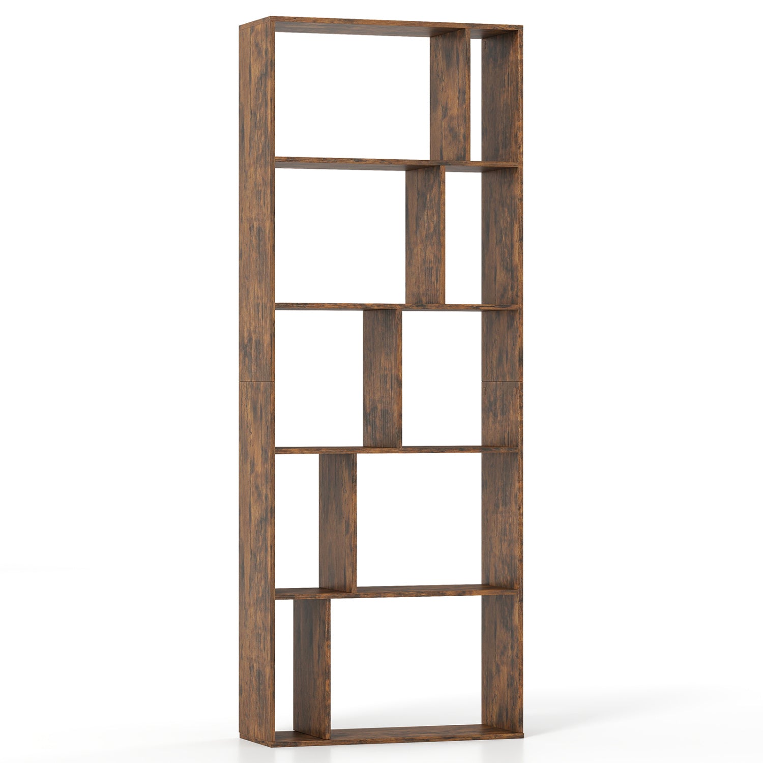 5-Tier Modern Bookshelf with Open Back and 2 Anti-Tipping Kits, Brown Bookcases Brown at Gallery Canada