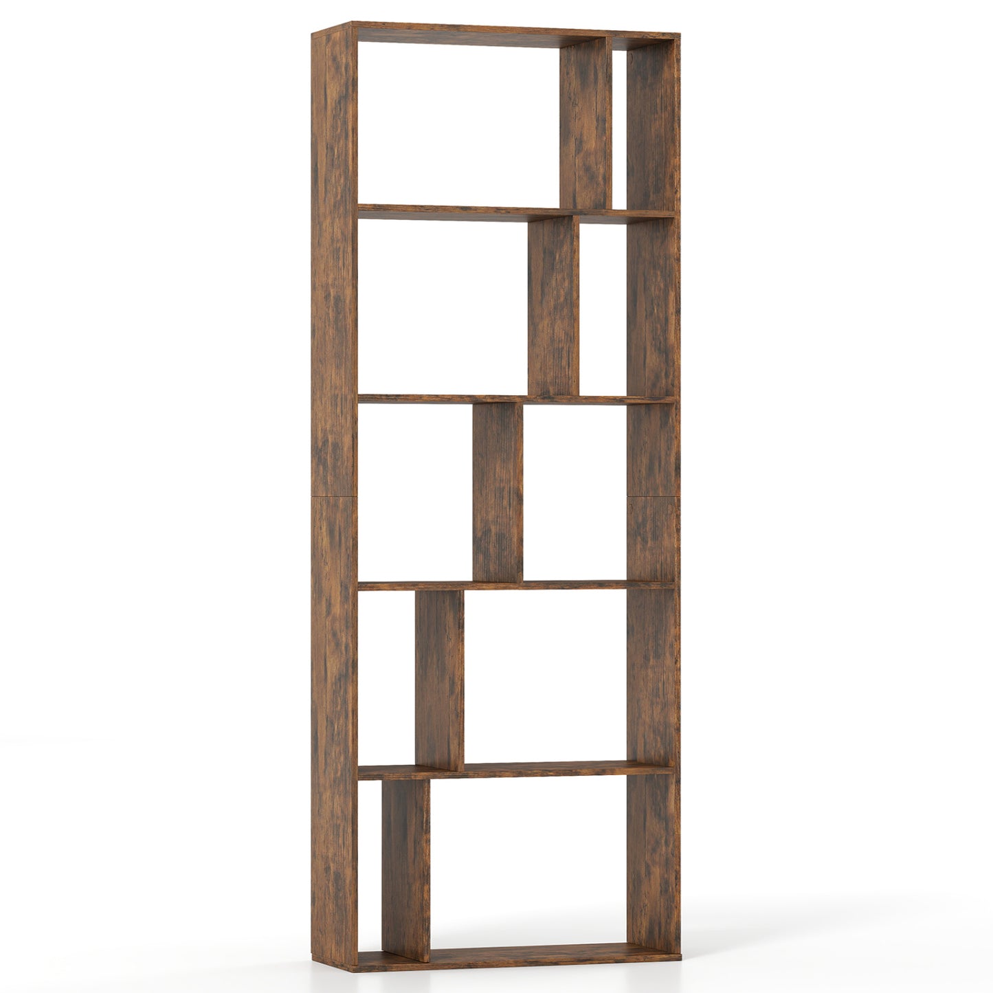 5-Tier Modern Bookshelf with Open Back and 2 Anti-Tipping Kits, Brown Bookcases Brown at Gallery Canada