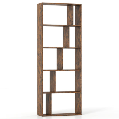 5-Tier Modern Bookshelf with Open Back and 2 Anti-Tipping Kits, Brown Bookcases Brown at Gallery Canada