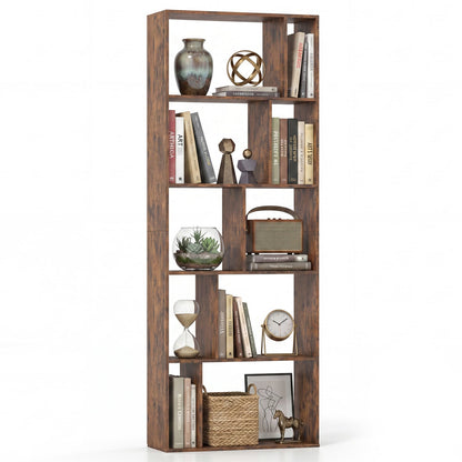 5-Tier Modern Bookshelf with Open Back and 2 Anti-Tipping Kits, Brown Bookcases at Gallery Canada