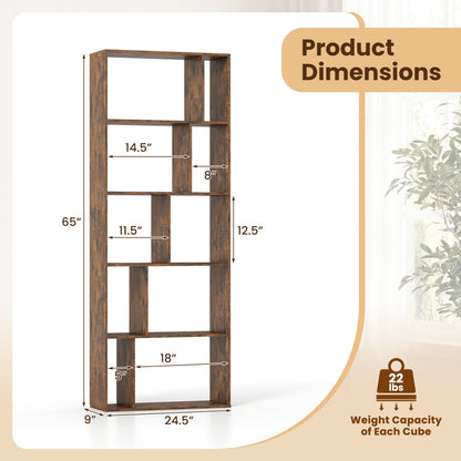 5-Tier Modern Bookshelf with Open Back and 2 Anti-Tipping Kits, Brown Bookcases at Gallery Canada