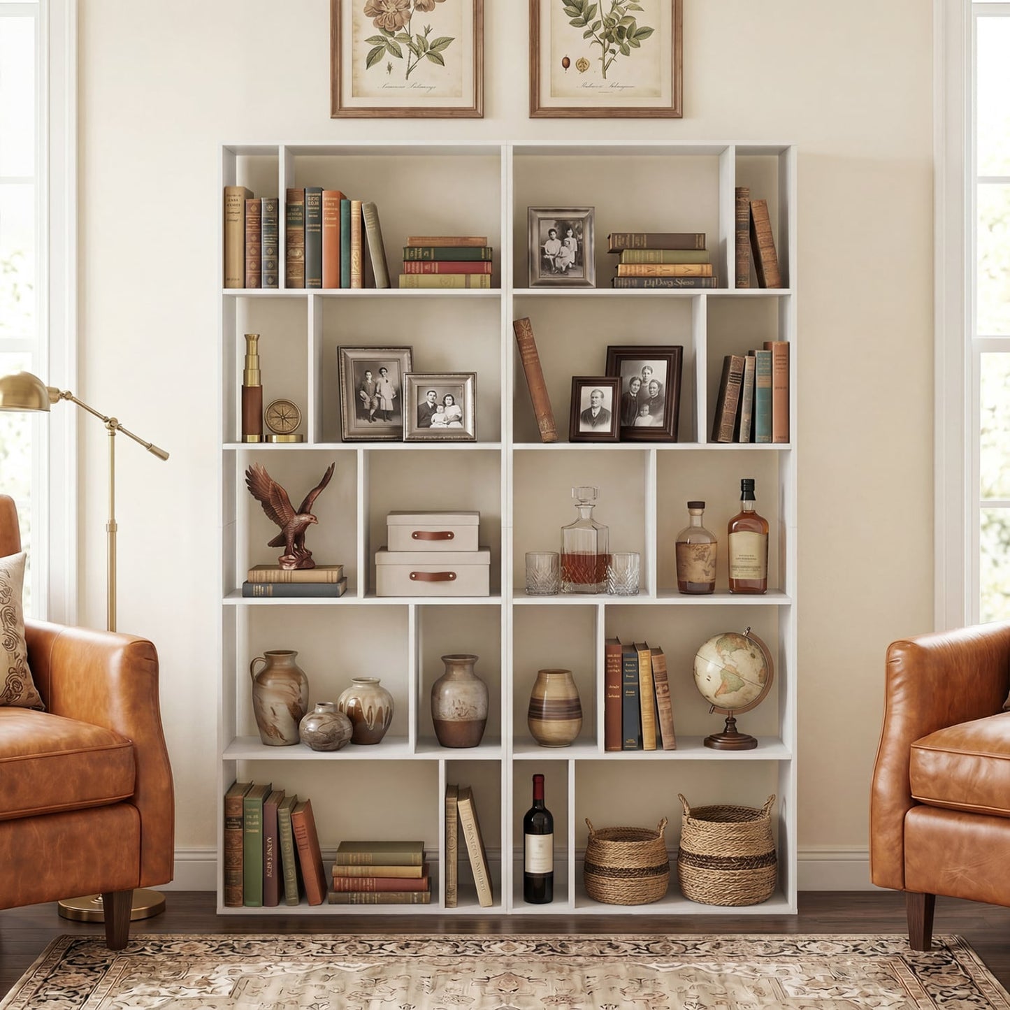 5-Tier Modern Bookshelf with Open Back and 2 Anti-Tipping Kits, White Bookcases at Gallery Canada
