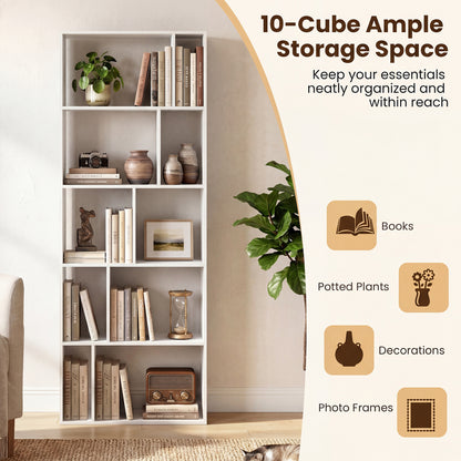 5-Tier Modern Bookshelf with Open Back and 2 Anti-Tipping Kits, White Bookcases at Gallery Canada